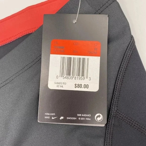 NWT [Nike] Cycling Padded Triathlon Shorts w/ Drawstring Black/Grey Womens Sz XS - Picture 6 of 6